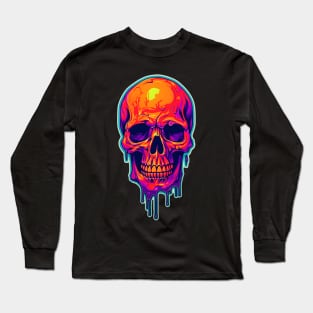 Neon Dripping Skull Long Sleeve T-Shirt